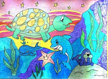 Конкурс рисунков морских животных